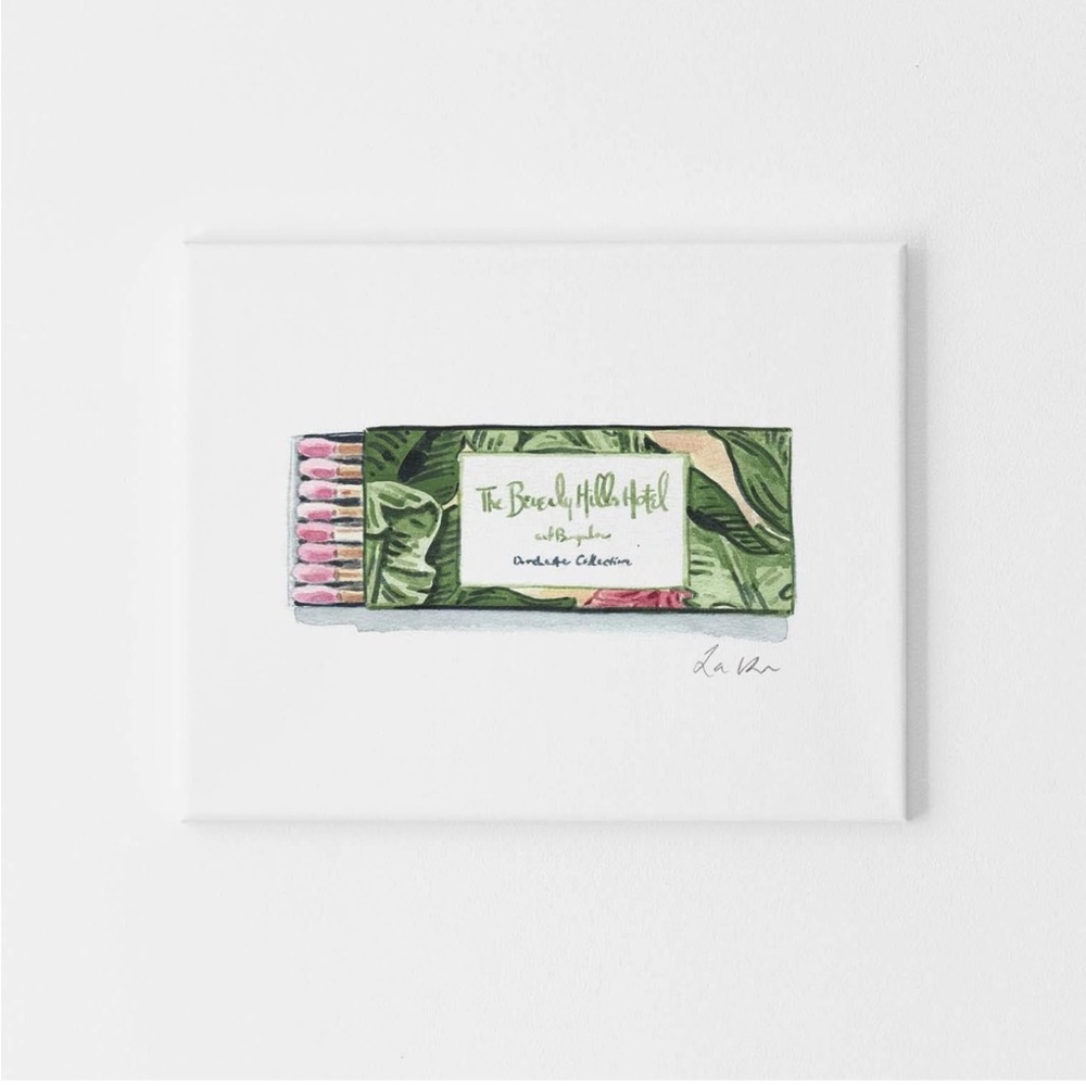 Beverly Hills Hotel 8x10 Matchbook Art on Canvas